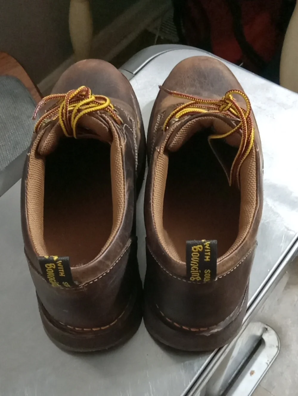 Dr. Martens Men's Brown Leather Casual Work Shoes - Lace-Up